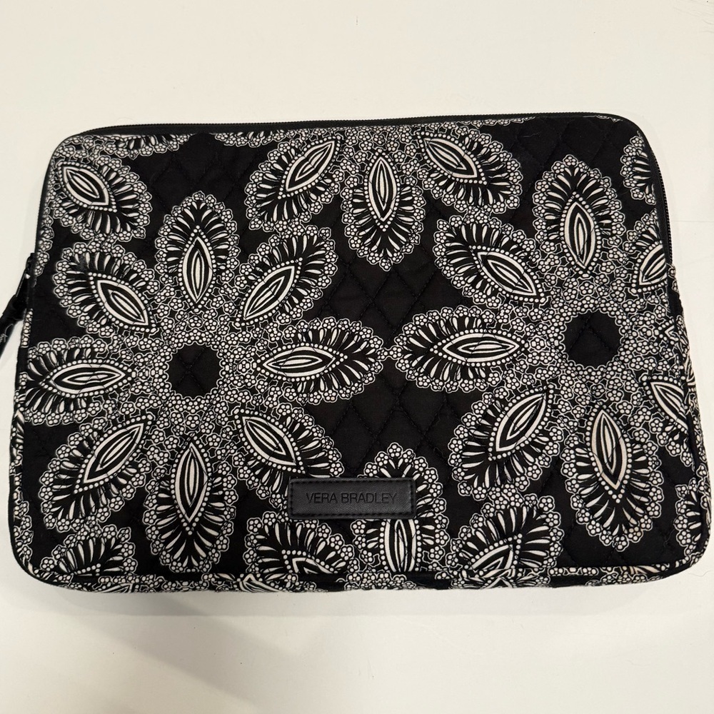 Vera Bradley Black and White Paisley Laptop Sleeve
